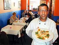 L.A. Express' owner-chef, Michael Chamas, serves chicken lasagna. - Metro Times Photo / Larry Kaplan