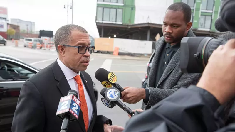 Then-Detroit Police Chief James Craig talks to reporters in 2018.