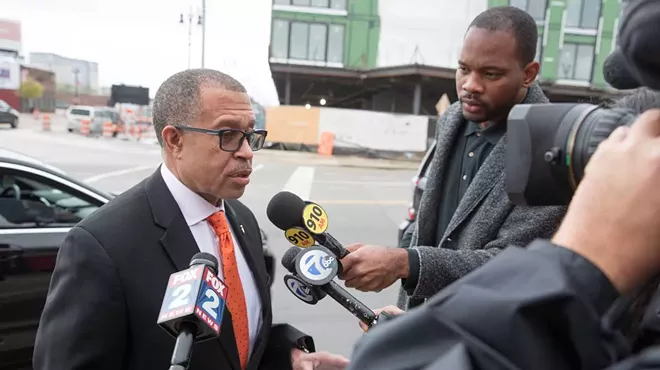 Then-Detroit Police Chief James Craig talks to reporters in 2018.