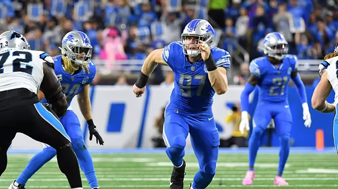 On Sunday, defensive end Aidan Hutchinson of a resurgent Detroit Lions had the key play of the day.