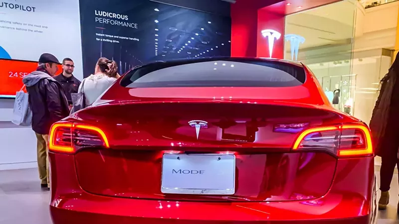A Tesla showroom at the Somerset Collection in Troy.
