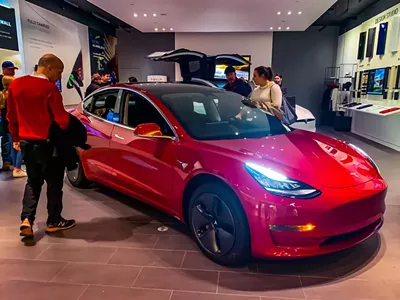 A Tesla showroom at the Somerset Collection in Troy.