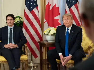 President Donald Trump meets with Canadian Prime Minister Justin Trudeau in 2019.