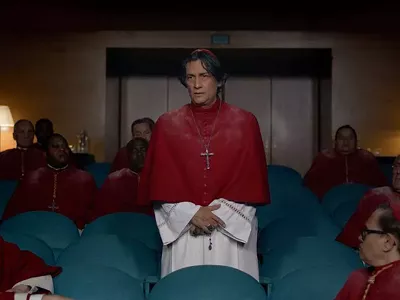 Carlos Diehz stars as Cardinal Benitez in director Edward Berger’s Conclave.