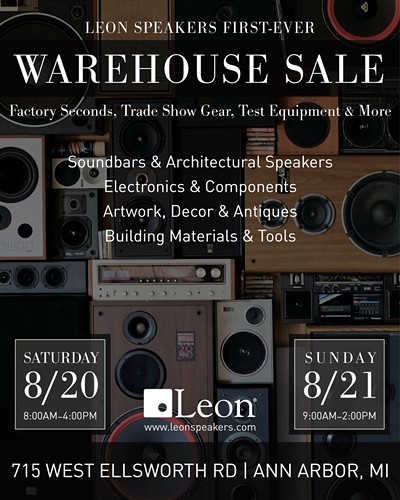 Leon Speakers First Annual Warehouse Sale