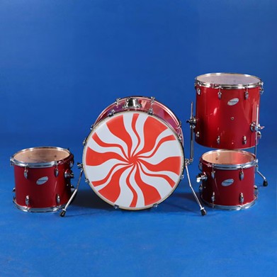 The White Stripes "The Hardest Button to Button" Ludwig Accent Drum Set
"An exquisite Ludwig Accent drum set as featured in the iconic music video for “The Hardest Button To Button.” Really speaks for itself, no further description really needed."