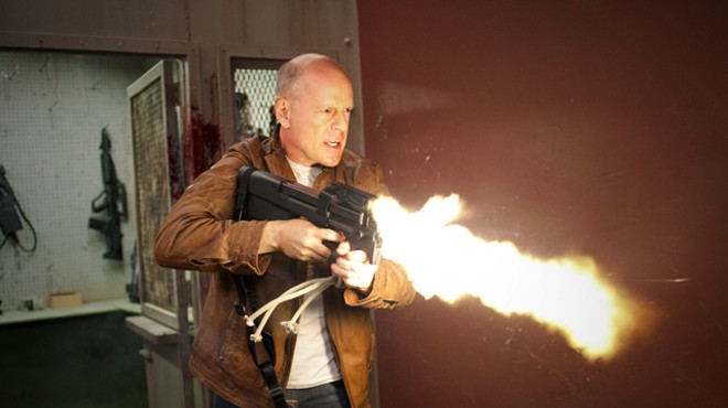 Bruce Willis in Looper, a time-travel thriller.
