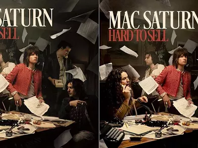 Mac Saturn even Evan Mercer Photoshopped off of the cover of Hard to Sell (along with another former band member, ex-bassist Jive Moses).
