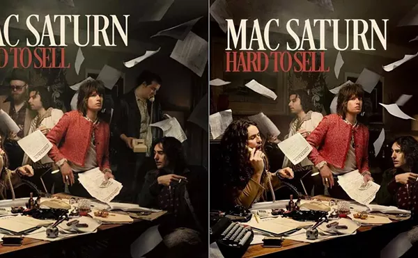 Mac Saturn even Evan Mercer Photoshopped off of the cover of Hard to Sell (along with another former band member, ex-bassist Jive Moses).