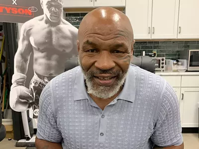 Mike Tyson at a recent visit to a Michigan dispensary.