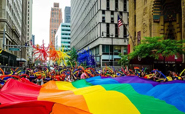 The Motor City Pride Parade marches in downtown Detroit on Sunday, June 8.