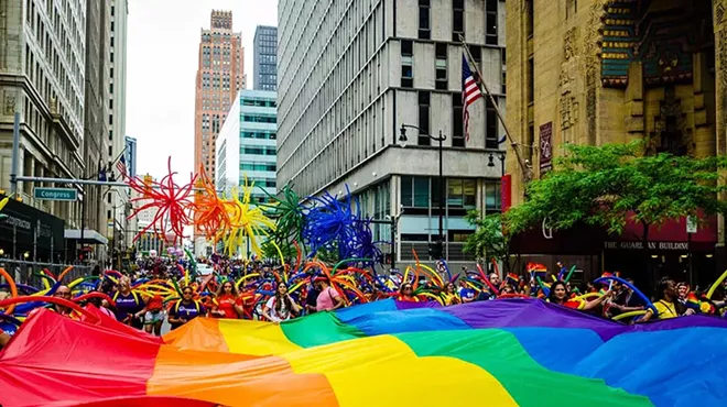 The Motor City Pride Parade marches in downtown Detroit on Sunday, June 8.