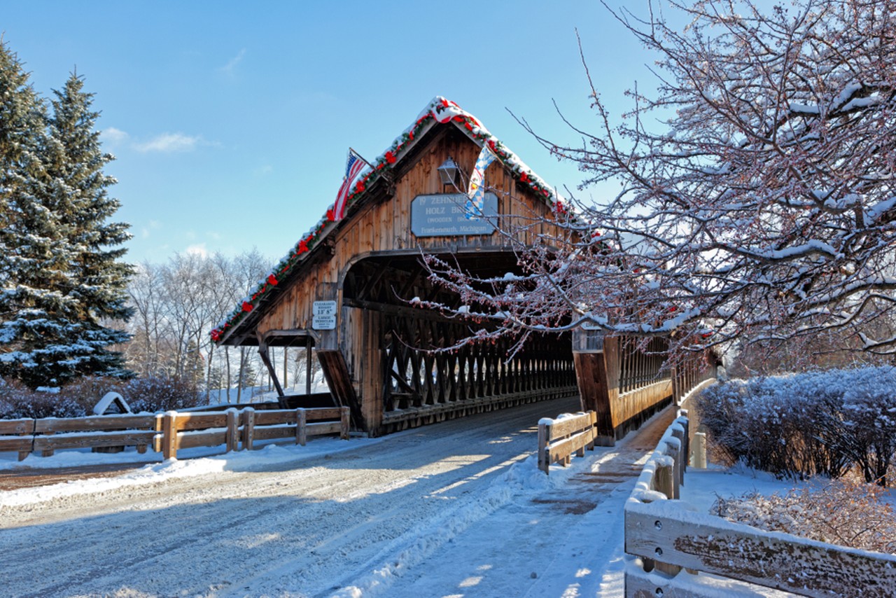 Frankenmuth
Our favorite thing from Frankenmuth is the rock band Greta Van Fleet, but in this unique Michigan town, it’s Christmas year-round. The city, known for its Bavarian-style architecture, is home to lots of family-friendly holiday activities including a singing Christmas tree, an ice rink, and Bronner’s Christmas Wonderland, which promotes itself as “the world’s largest Christmas store.” If you haven’t been, you’ve got to go at least once.