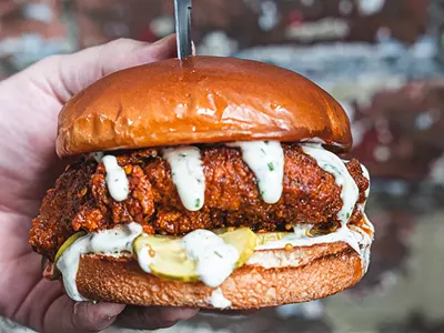 A vegan fried chicken sandwich at Public House. Highly recommended.