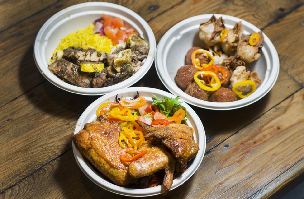 Yum Village
Multiple locations, yumvillage.com
Chef Godwin Ihentuge launched his first Afro-Caribbean restaurant in Detroit’s New Center area in 2018. The chain opened additional locations in Detroit’s West Village neighborhood and Cleveland, Ohio, and also recently took over the kitchen at Detroit music venue El Club.