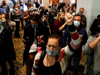 Supporters of President Donald Trump interrupted the ballot-counting process at Detroit's TCF Center on Nov. 4.