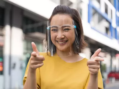 You can wear this type of mask at Michigan First Credit Union branches.