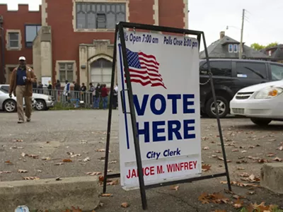 A polling station in Detroit.