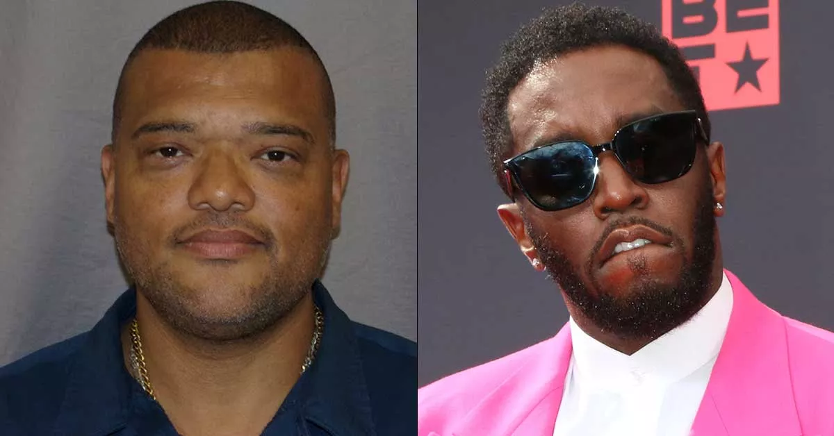 Image: Derrick Lee Cardello-Smith, left, sued music mogul Sean Combs.