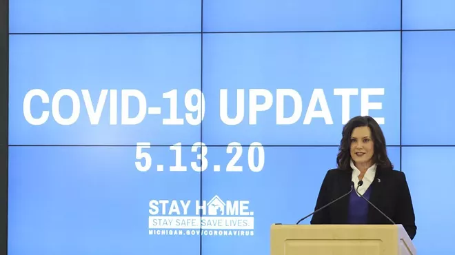 Gov. Gretchen Whitmer at a news conference Wednesday.