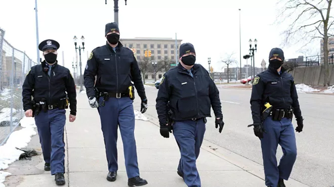 Michigan State Police on patrol in Lansing in 2021.