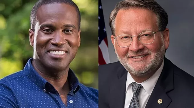 Republican Senate hopeful John James, left, and Democratic Sen. Gary Peters.