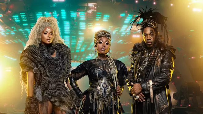 Missy Elliott, center, joins forces with Ciara and Busta Rhymes for the “OUT OF THIS WORLD — The Missy Elliott Experience” tour.