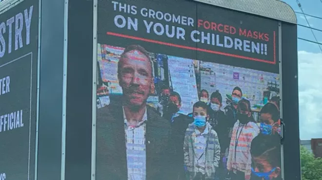 Image: Mobile billboard makes baseless, homophobic ‘groomer’ claims about Oakland County Executive David Coulter