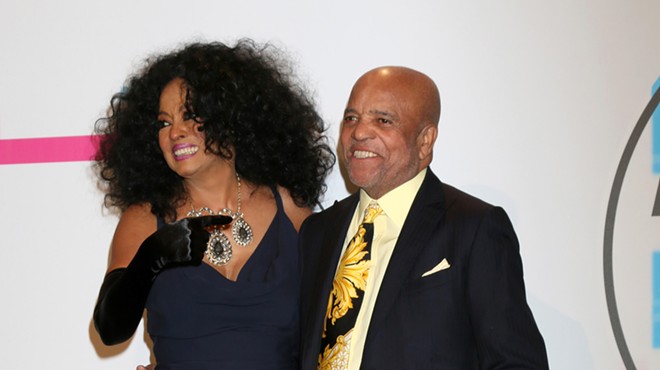 Berry Gordy (right) with Diana Ross at the American Music Awards 2017 in Los Angeles, CA.