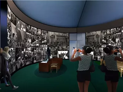 A rendering of The Motown Atmosphere, a new exhibit that will showcase images of legendary Hitsville artists.