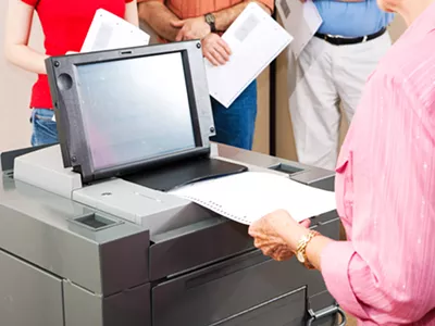 A voting machine.