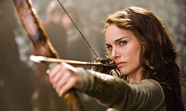 Natalie "a movie a month" Portman pulls it straight in Your Highness.