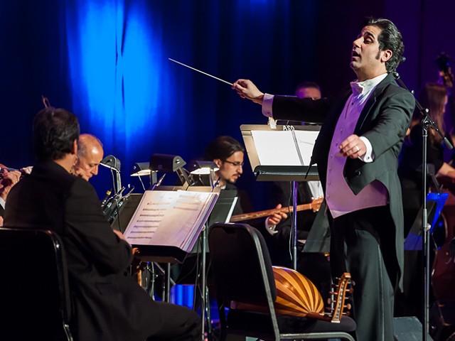 Michael Ibrahim conducts the National Arab Orchestra.