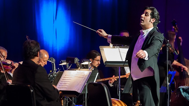Michael Ibrahim conducts the National Arab Orchestra.