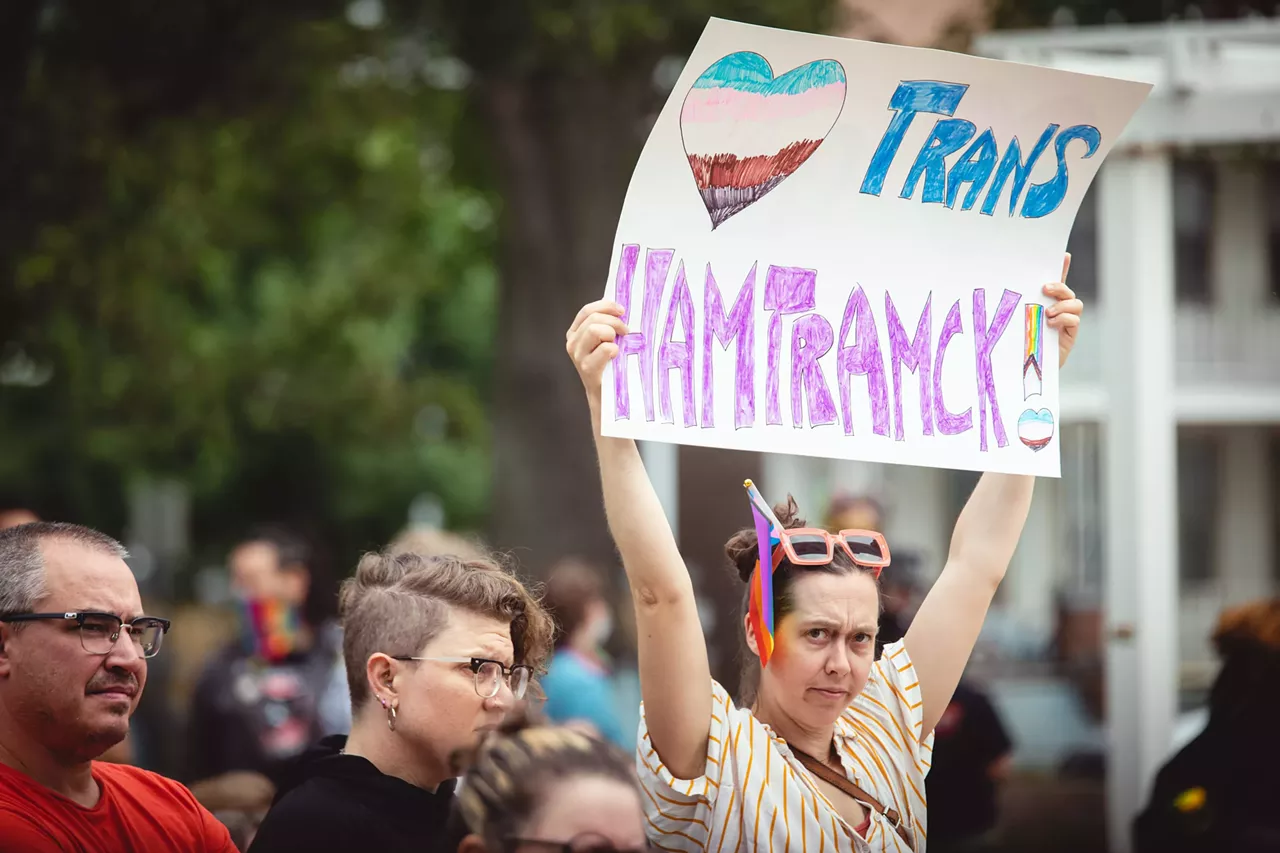 Image: Nessel joins Hamtramck protest over city banning LGBTQ+ Pride flags