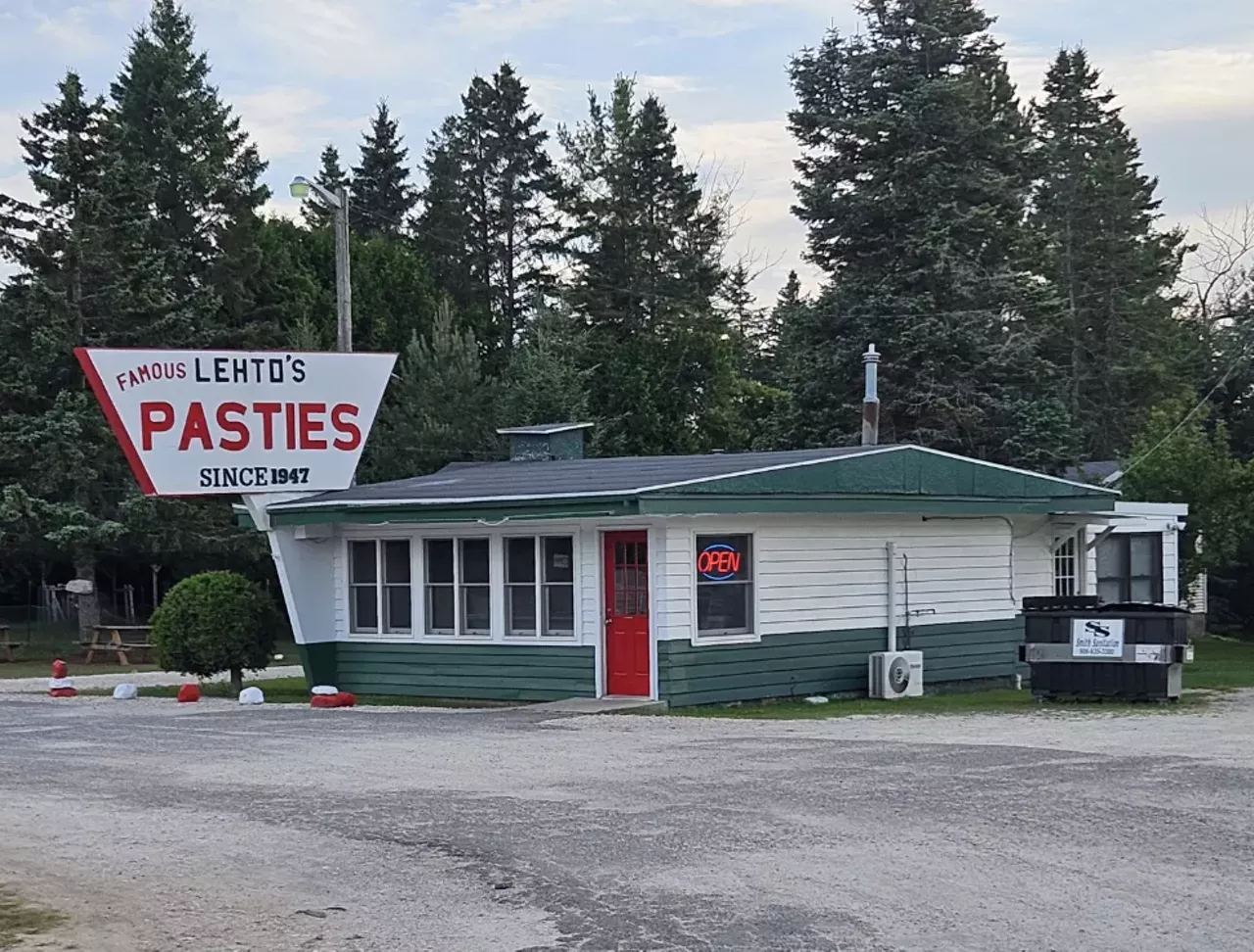 Lehto’s Famous Pasties "Lehto’s has been delighting customers since 1947, and their heartwarming (and mouth-watering) stand along M2, just east of St Ignace, has been welcoming customers for generations. The business started in the days predating the Mackinac Bridge, when vendors sold pasties to motorists lined up and waiting for the car ferries crossing the Straits."