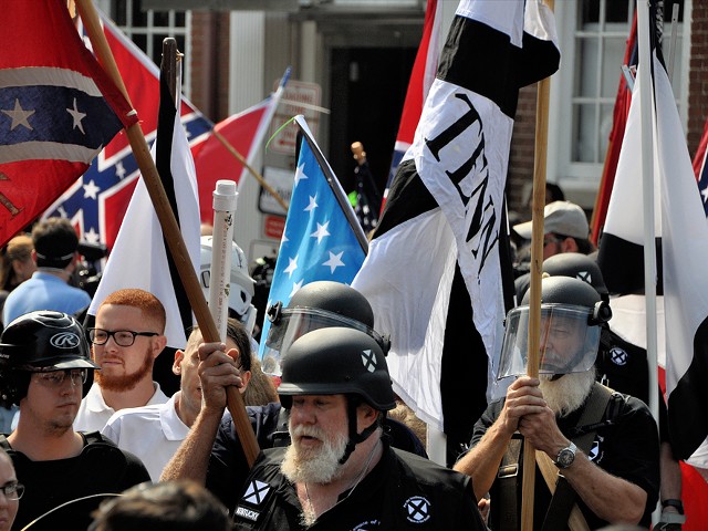 White nationalists and counter protesters clash in Charlottesville in 2017.