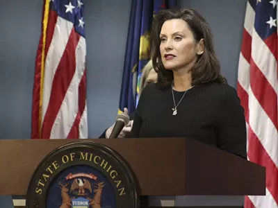 Gov. Gretchen Whitmer at a recent press conference.