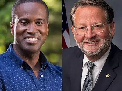 Republican Senate hopeful John James, left, and Democratic Sen. Gary Peters.