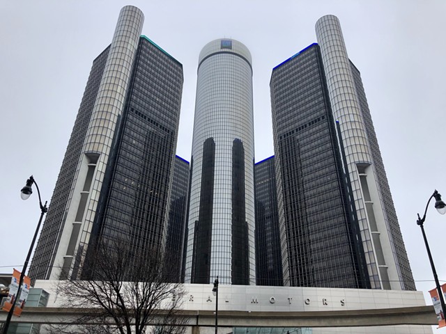 General Motors' Renaissance Center in downtown Detroit.