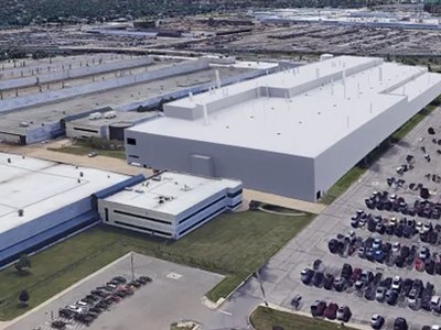 A rendering of the Jeep Grand Cherokee assembly plant on St. Jean in Detroit.