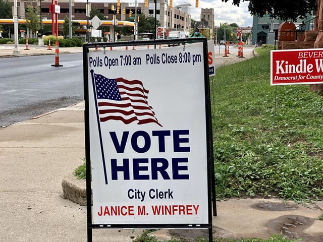 Election sign in Detroit.