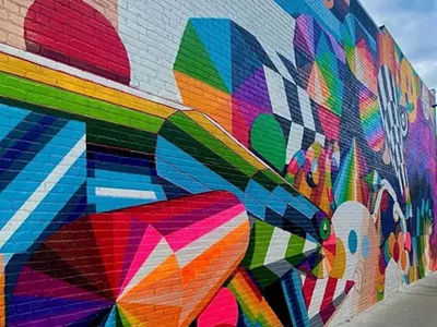 The 40-foot by 25-foot mural, titled Polychromatic Super You, was installed by LGBTQ+ artist Joey Salamon in Ferndale.