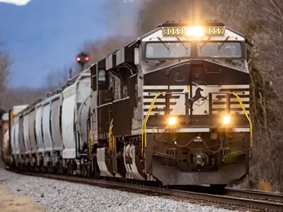 A Norfolk Southern train.