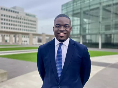 Justin Onwenu, an environmental activist, is headed back to Detroit after he graduates from Columbia Law School.