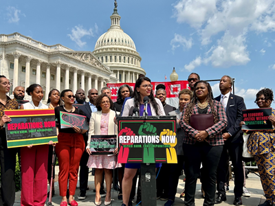 U.S. Rep. Rashida Tlaib joined Black Democrats in calling for federal reparations for descendants of enslaved Black families.