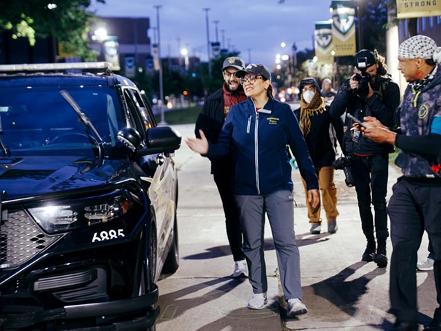U.S. Rep. Rashida Tlaib confronts Wayne State University police, telling them protesters "won't move."