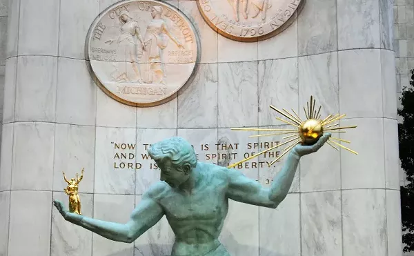 The Spirit of Detroit statute outside of the Wayne County Circuit Court