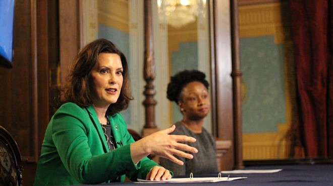 Gov. Gretchen Whitmer and Dr. Joneigh Khaldun, the state's chief medical officer, at a news conference Thursday.