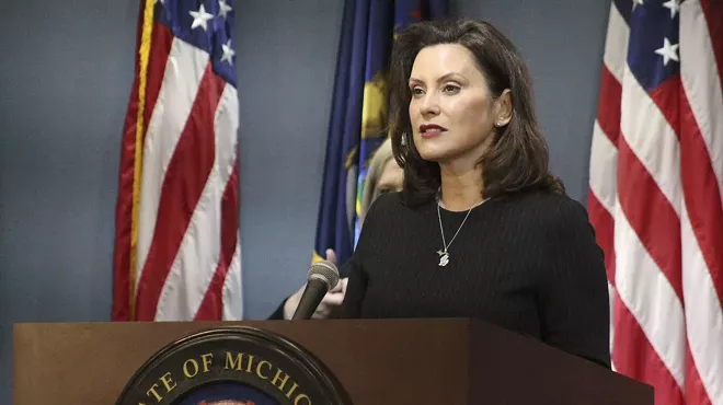 Gov. Gretchen Whitmer at a recent press conference.